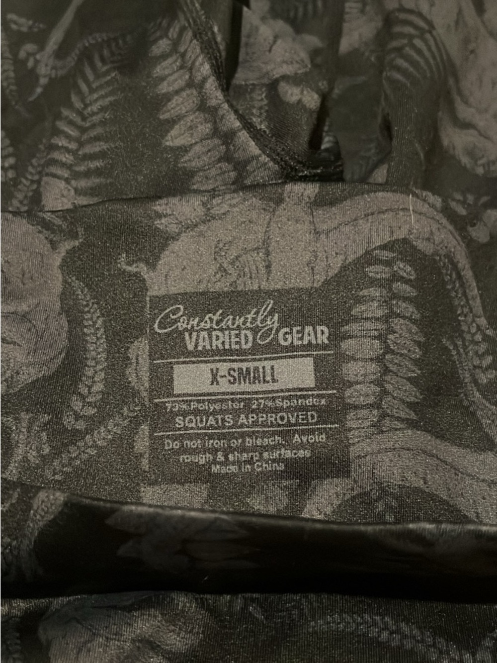 Constantly Varied Gear Black & Charcoal Dinosaur Print Shorts 7” - Picture 2 of 3